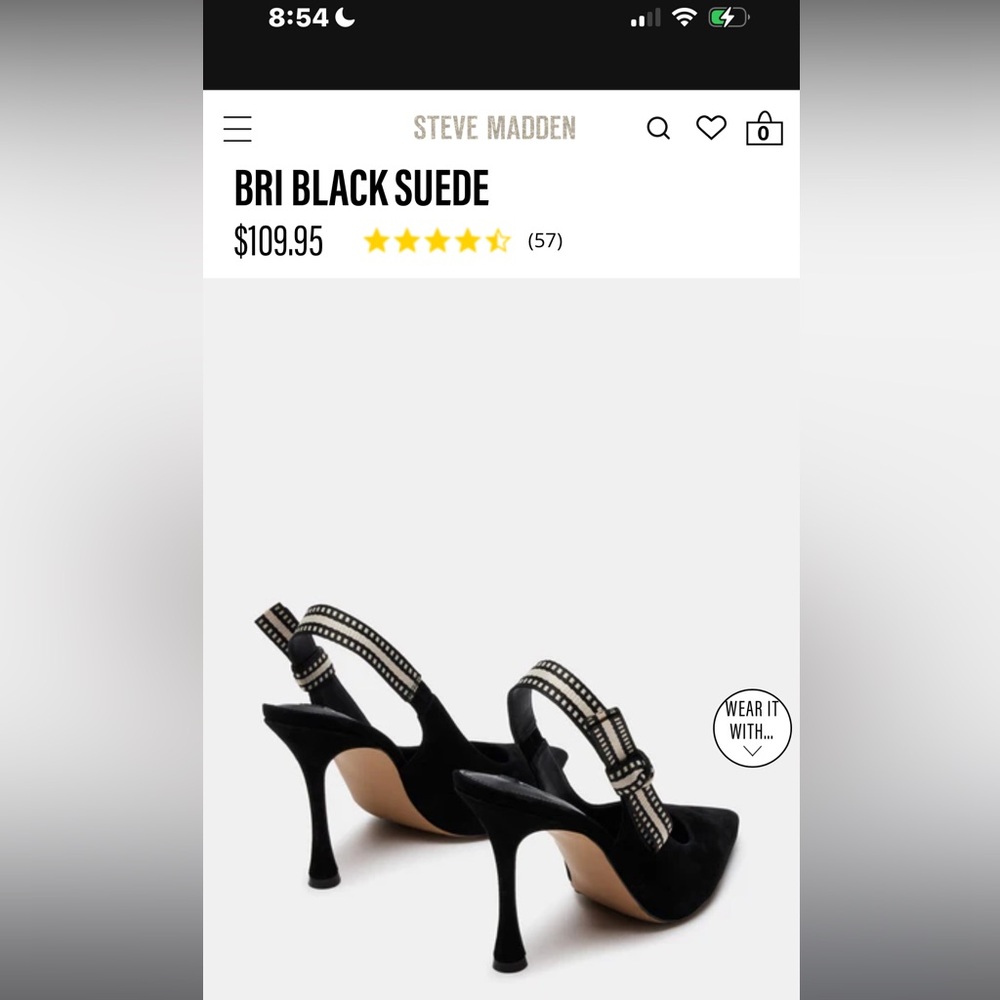 Steve Madden BRI BLACK SUEDE - size 6